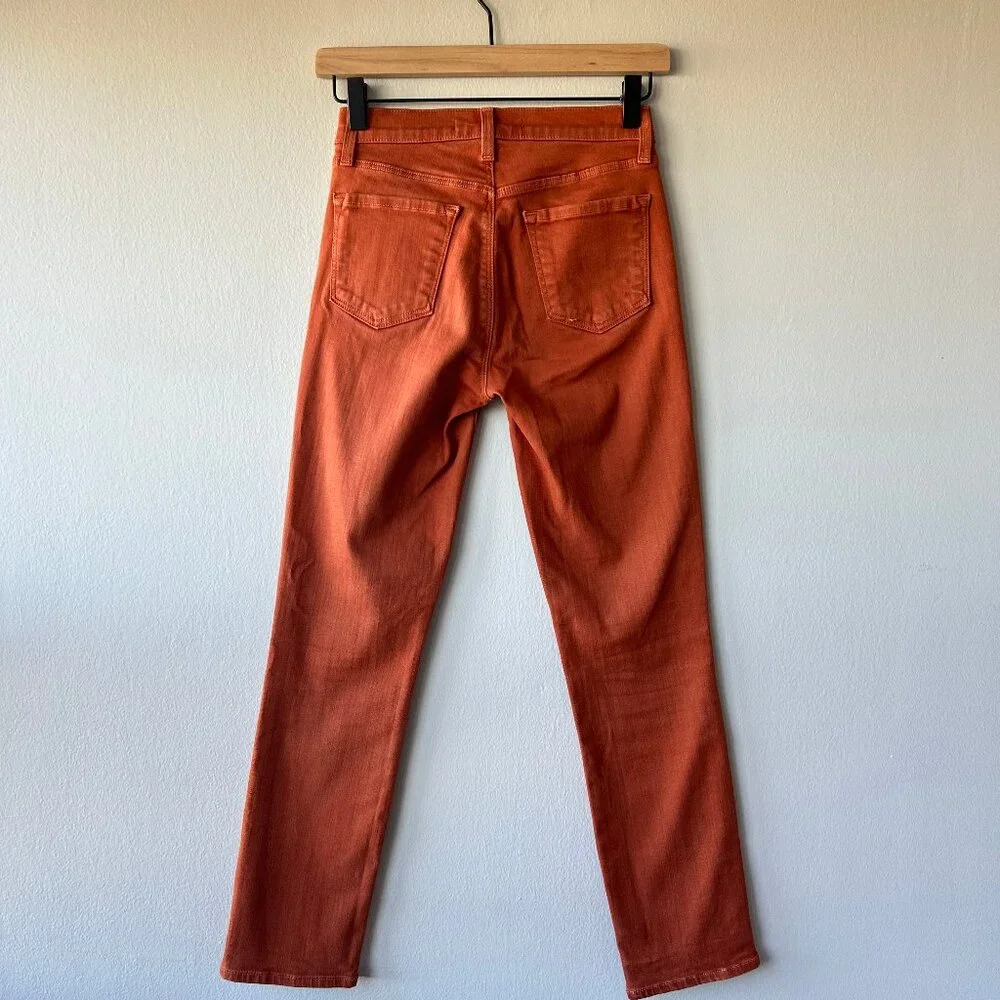 J Brand Adele Straight Leg High Rise Pants Lazlo Burnt Orange Size 25 Women’s - Picture 3 of 10